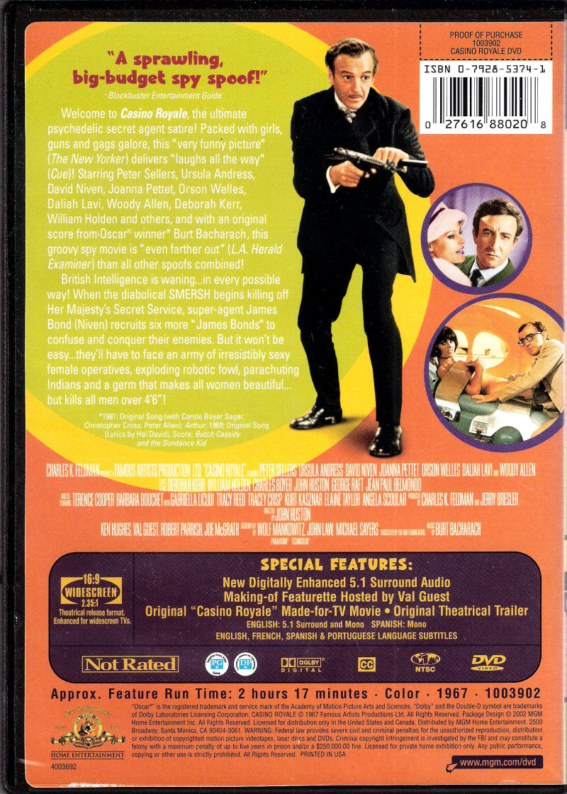 Casino Royale 1967 - DVD - backside - My James Bond Collection