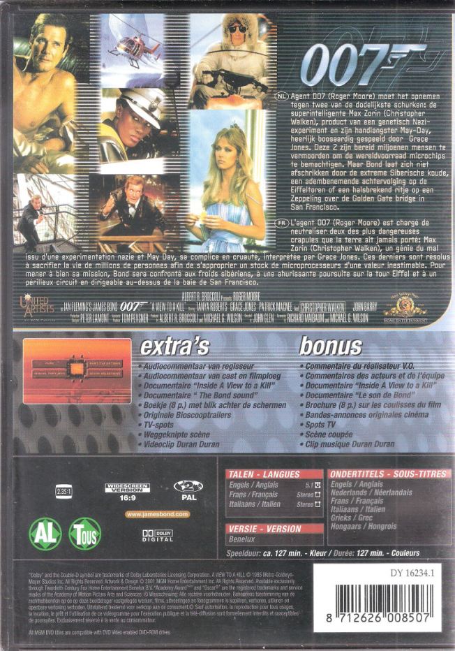 A View To  Kill - DVD - back